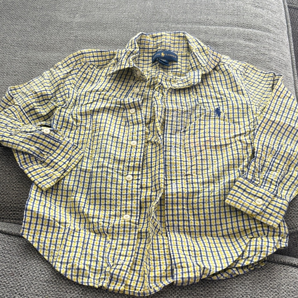 Polo by Ralph Lauren Kids Plaid Shirt in Yellow and Blue